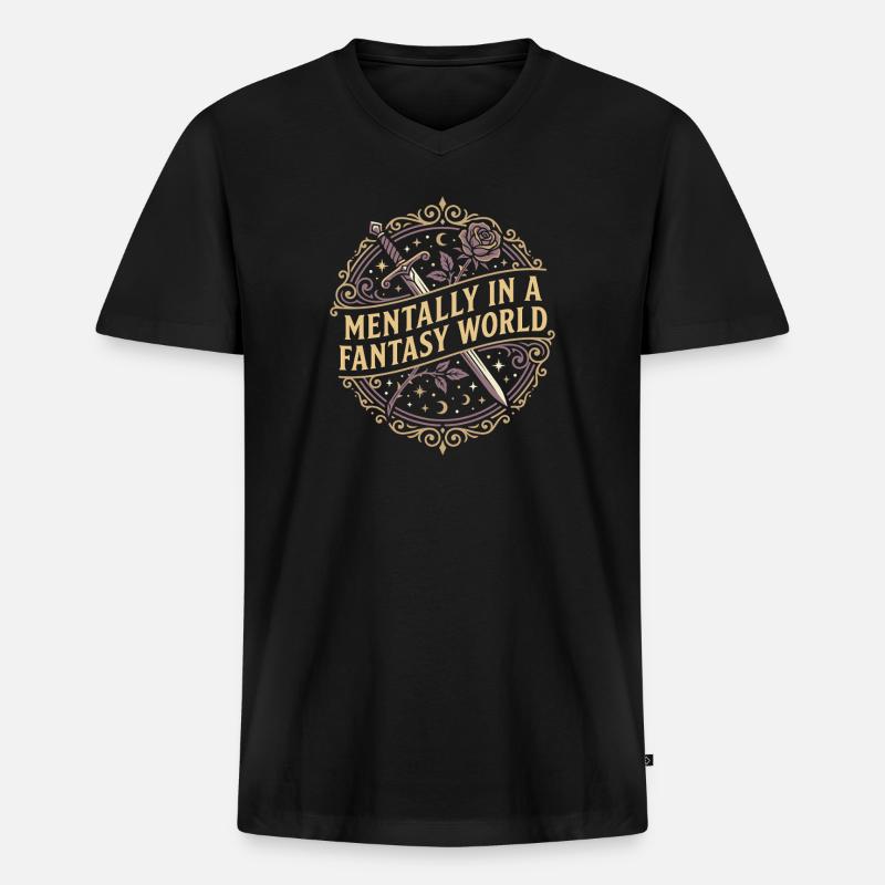 Romantasy Fantasy Romance Booktok Spicy Reader - Männer Premium Bio T-Shirt mit V-Ausschnitt - Schwarz