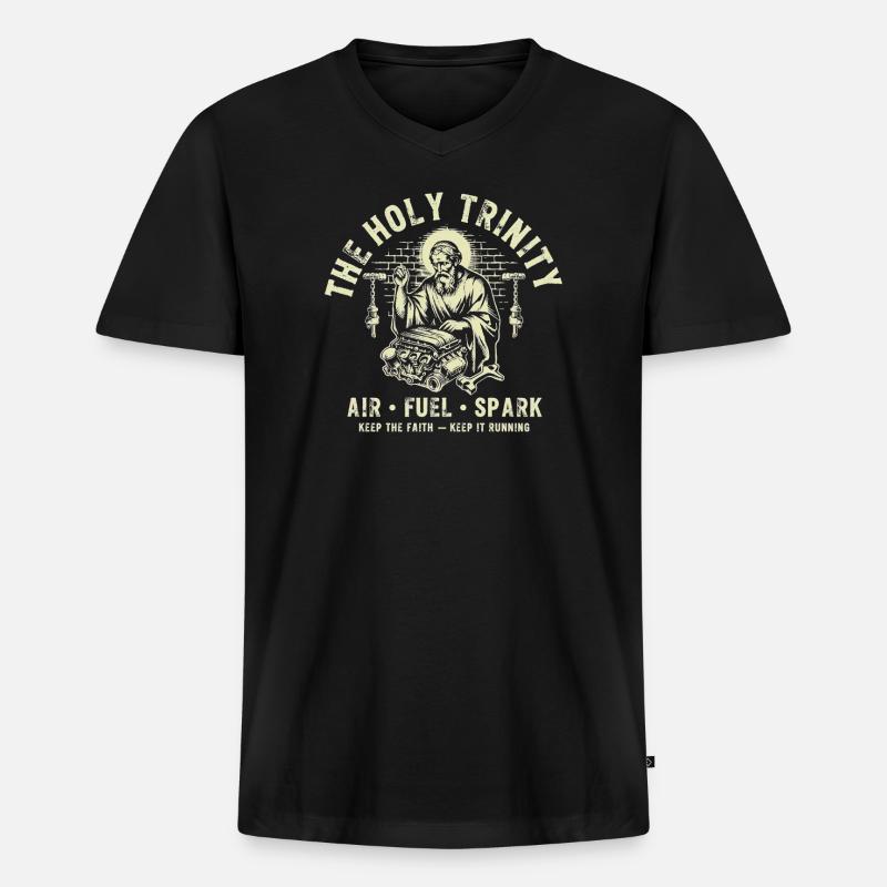 Holy Trinity Engine Spark - Männer Premium Bio T-Shirt mit V-Ausschnitt - Schwarz