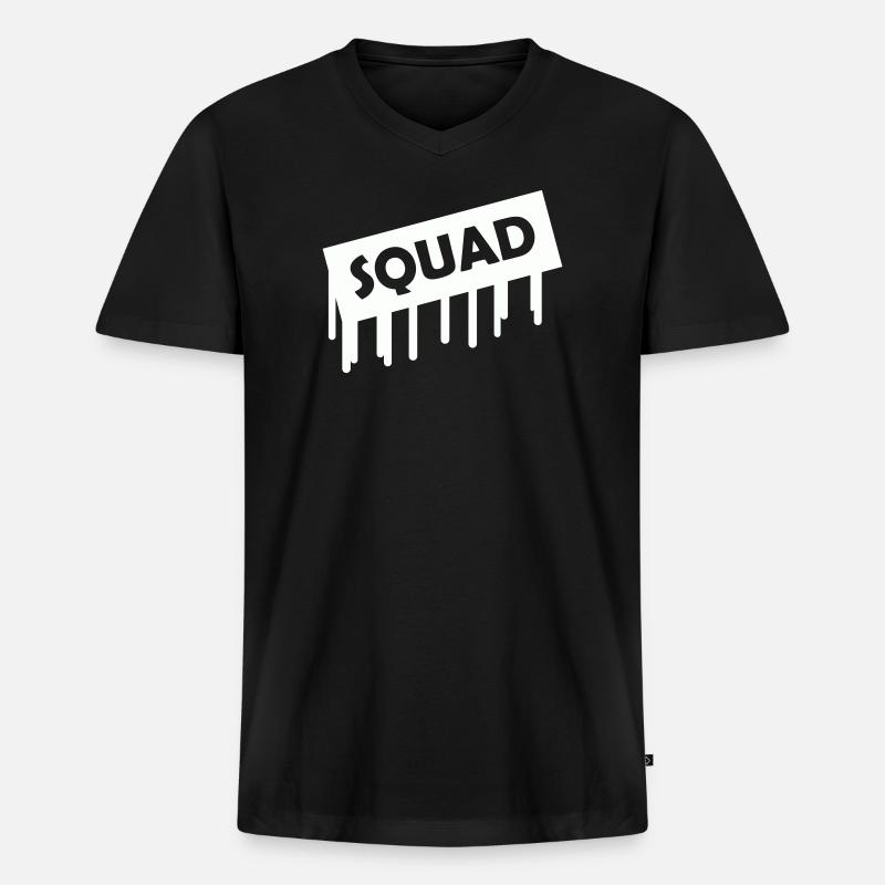 squad- - Männer Premium Bio T-Shirt mit V-Ausschnitt - Schwarz