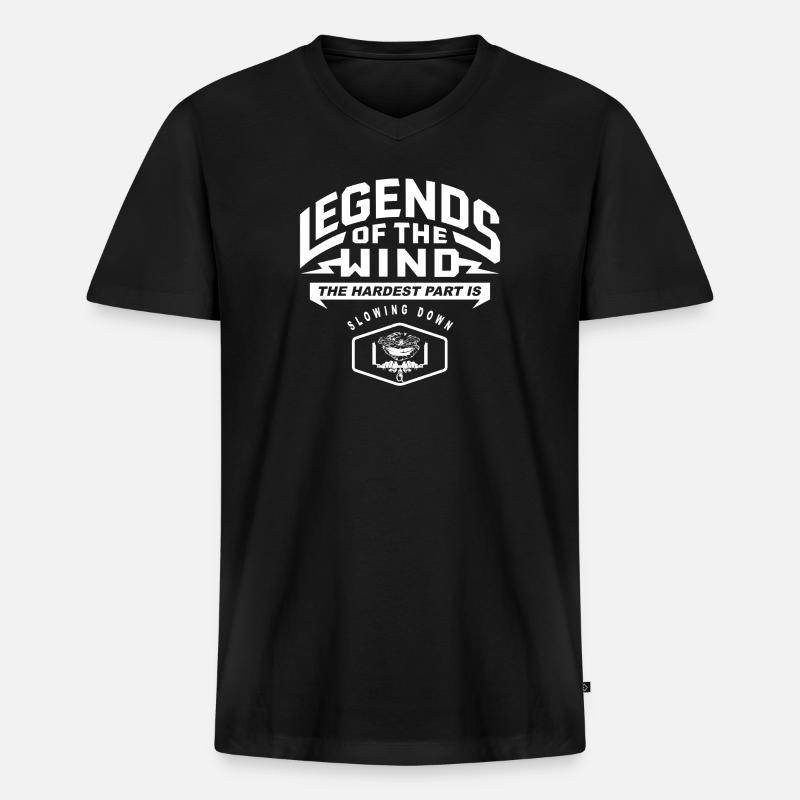 Legenden des Windes - Männer Premium Bio T-Shirt mit V-Ausschnitt - Schwarz