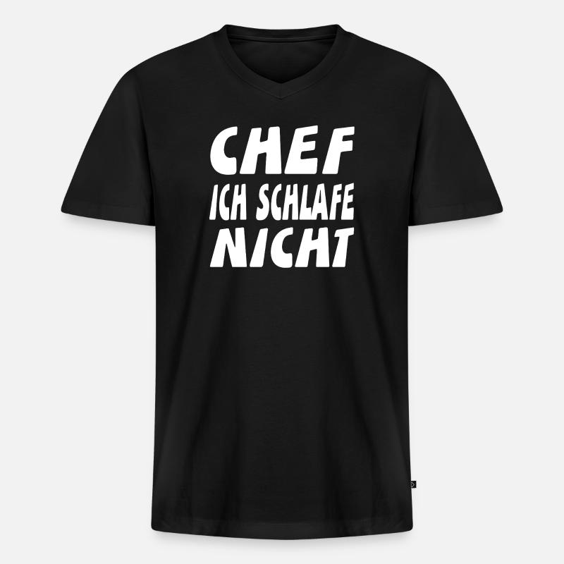 Chef - Männer Premium Bio T-Shirt mit V-Ausschnitt - Schwarz
