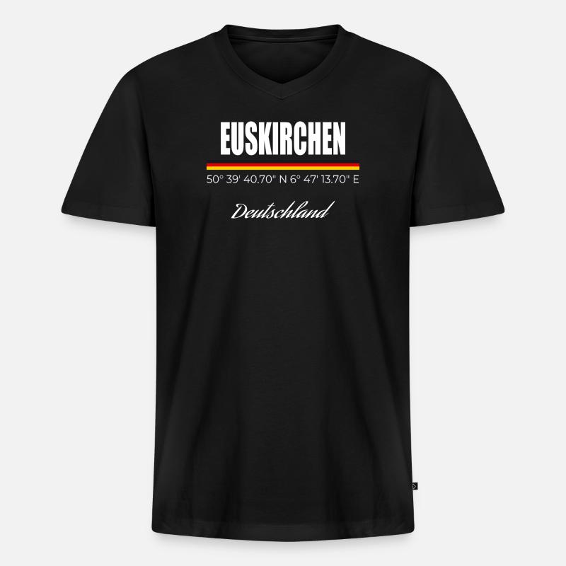 Euskirchen - Männer Premium Bio T-Shirt mit V-Ausschnitt - Schwarz