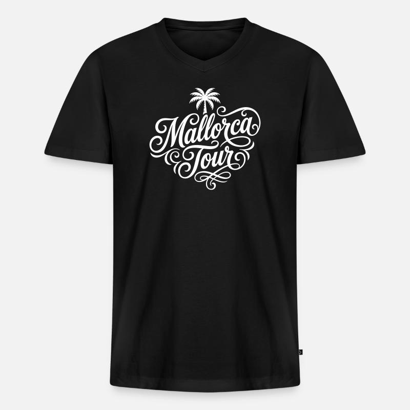 Mallorca Tour - Männer Premium Bio T-Shirt mit V-Ausschnitt - Schwarz