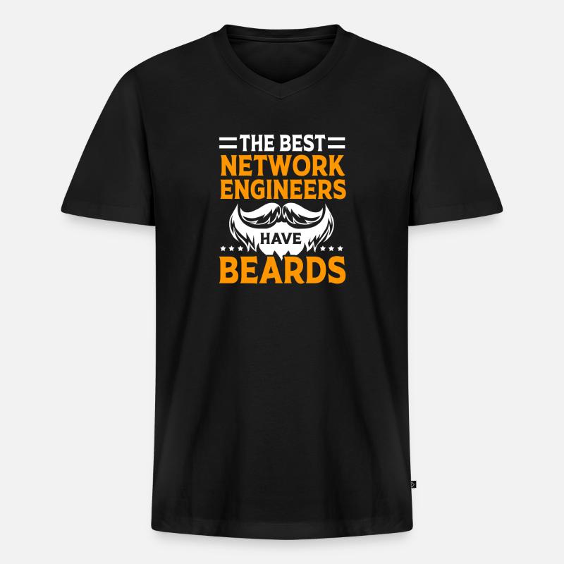 Netzwerk Informatiker Programmierer Admin - Männer Premium Bio T-Shirt mit V-Ausschnitt - Schwarz