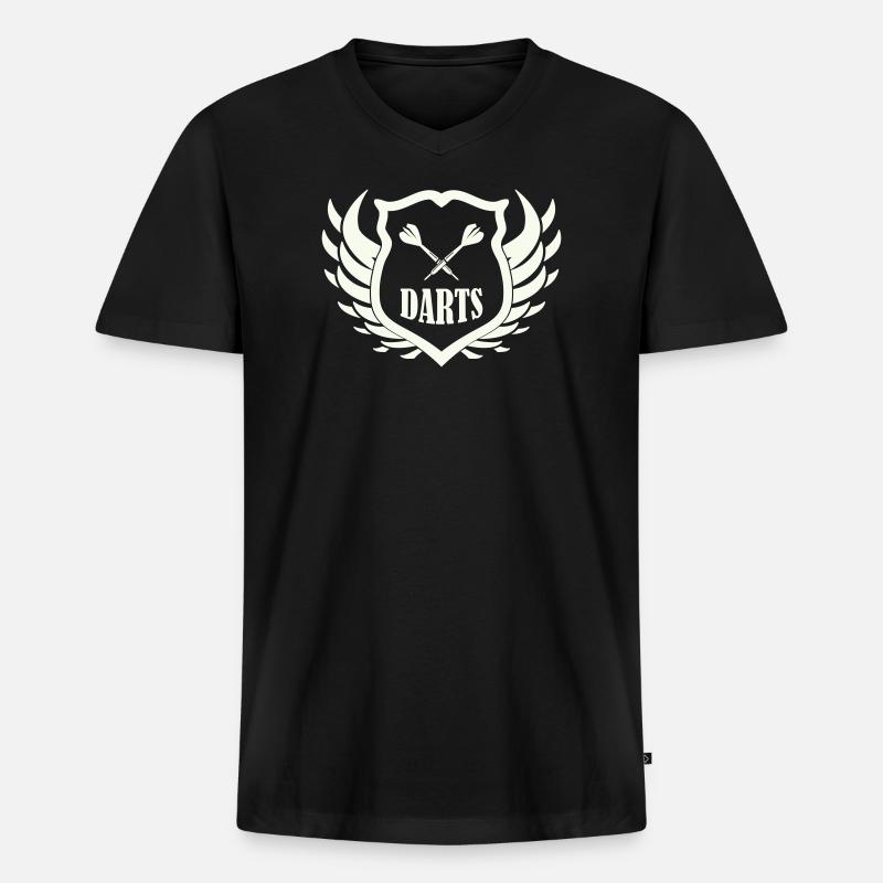 darts_shield - Männer Premium Bio T-Shirt mit V-Ausschnitt - Schwarz
