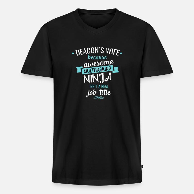 Deacons Frau Multitasking-Ninja - Männer Premium Bio T-Shirt mit V-Ausschnitt - Schwarz