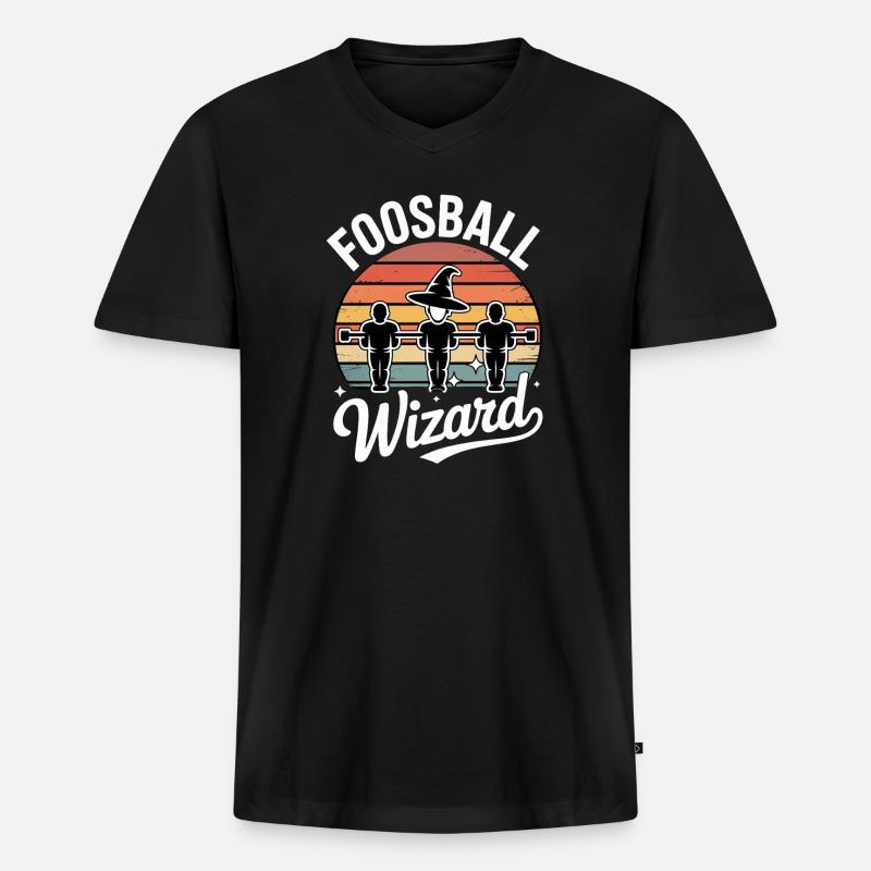 Tischfußball Evolution Lustiges Kickern Foosball - Männer Premium Bio T-Shirt mit V-Ausschnitt - Schwarz