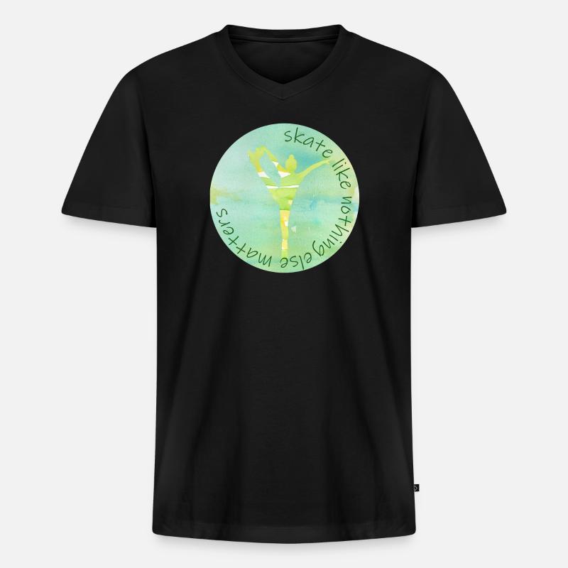 skate like nothing else matters - Männer Premium Bio T-Shirt mit V-Ausschnitt - Schwarz