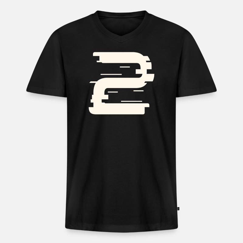 2 - Männer Premium Bio T-Shirt mit V-Ausschnitt - Schwarz