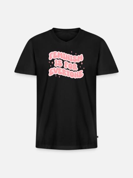 Feminism Is For Everyone - Men's Premium Organic T-shirt with V-neck - black