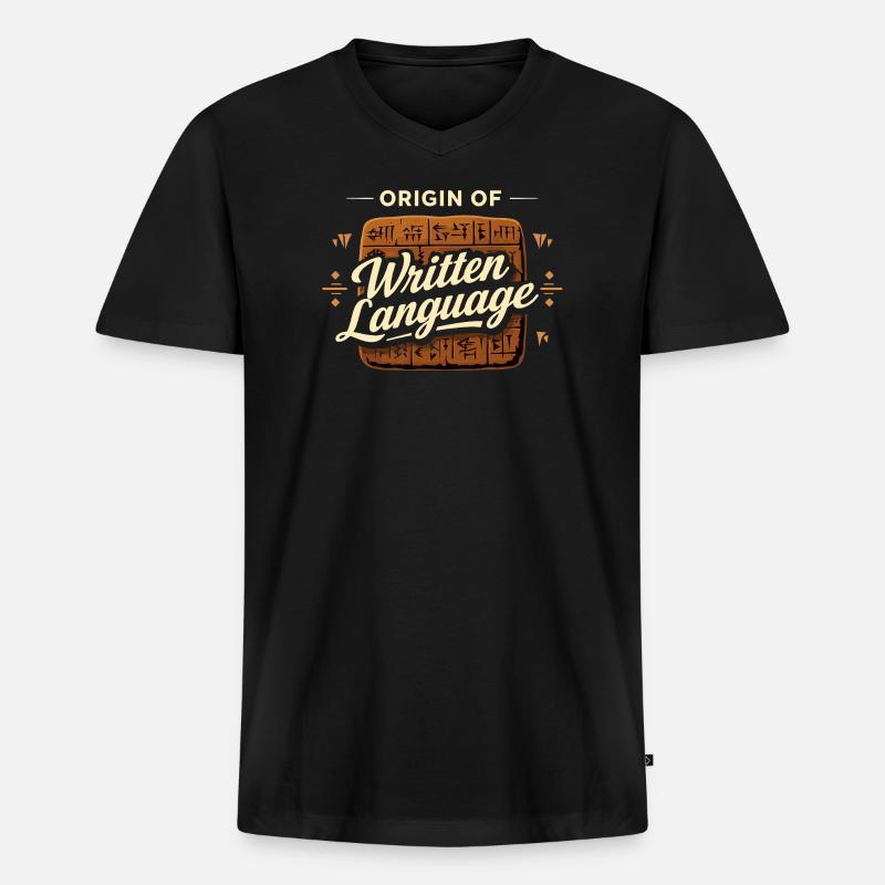 Altes Mesopotamien, Sumerisches - Männer Premium Bio T-Shirt mit V-Ausschnitt - Schwarz
