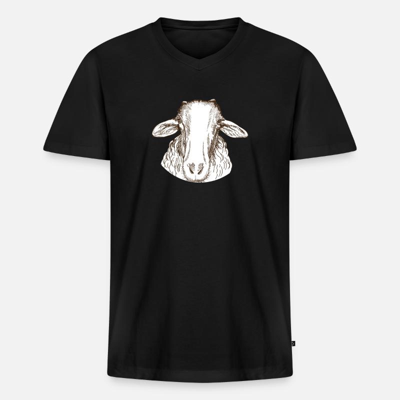 Schaf - Männer Premium Bio T-Shirt mit V-Ausschnitt - Schwarz