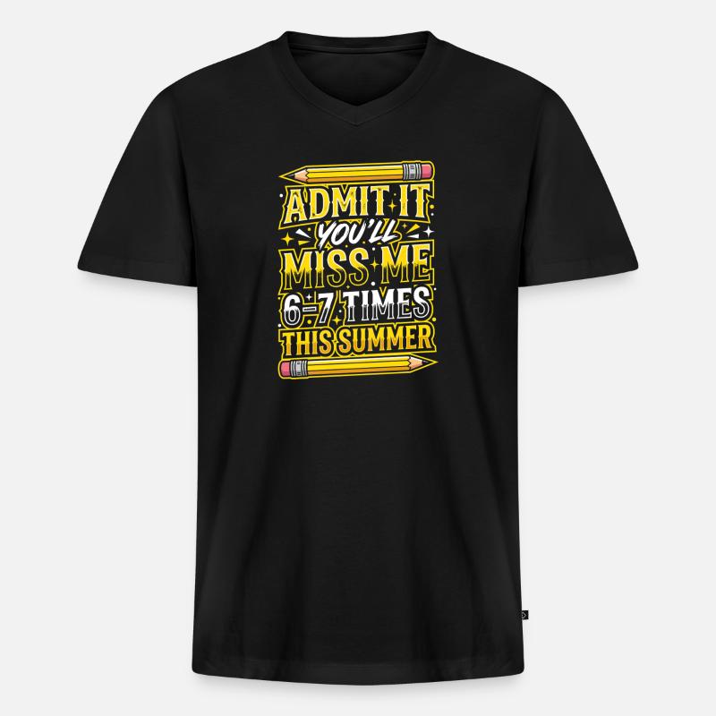 Gestehe es: Verpass mich diesen Sommer - Männer Premium Bio T-Shirt mit V-Ausschnitt - Schwarz