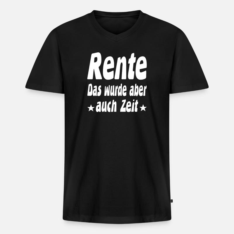 Rente - Männer Premium Bio T-Shirt mit V-Ausschnitt - Schwarz