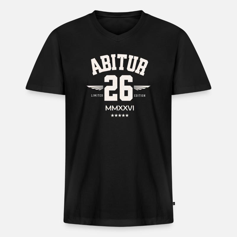Abitur 26 Varsity Stil - Männer Premium Bio T-Shirt mit V-Ausschnitt - Schwarz