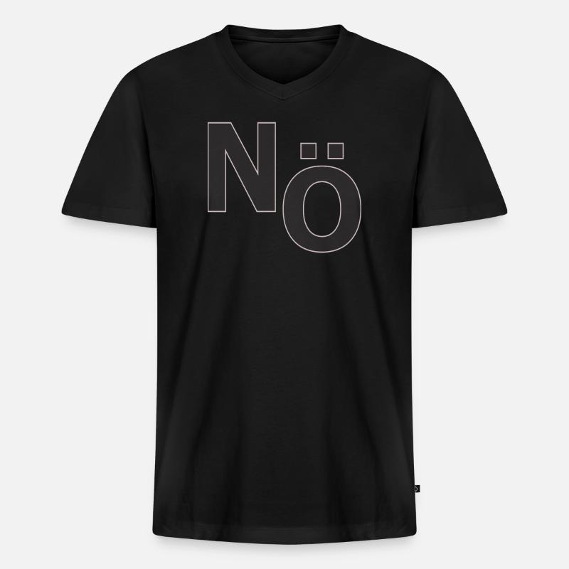 Non – Déclaration typographique minimale - T-shirt encolure en V Premium bio Homme - noir