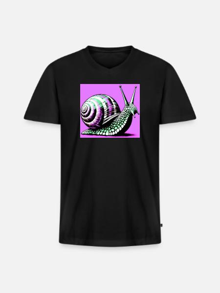 Escargot - T-shirt encolure en V Premium bio Homme - noir