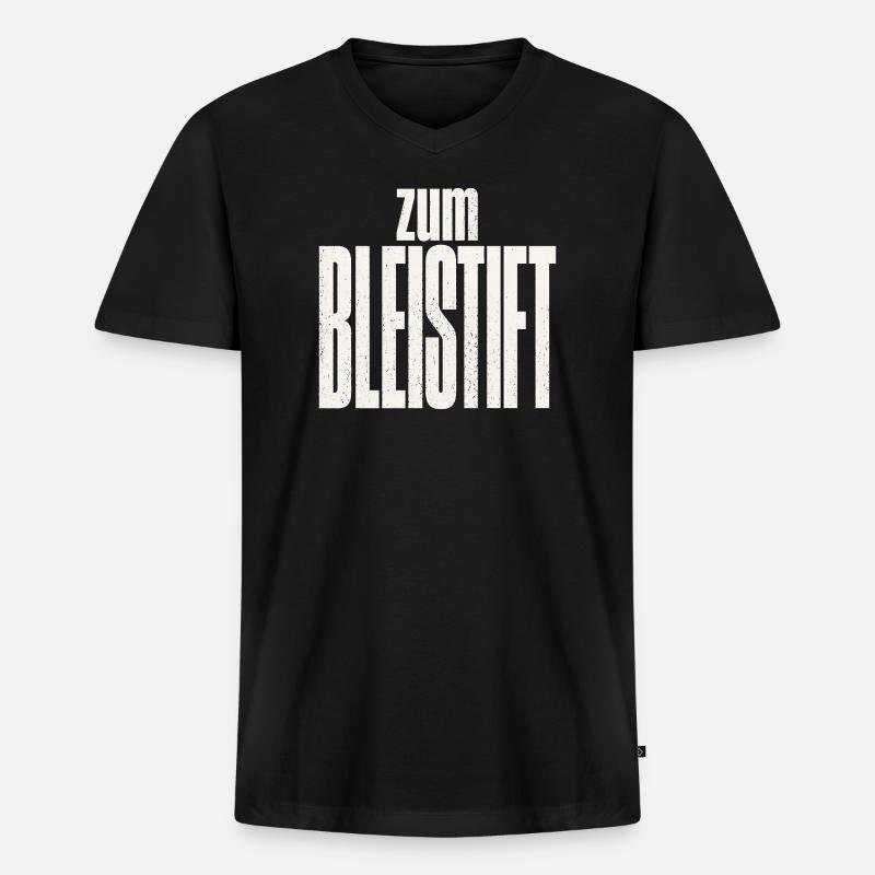 Zum Bleistift - Männer Premium Bio T-Shirt mit V-Ausschnitt - Schwarz