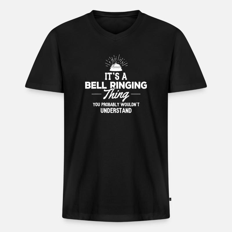 Glockenklingel-Tee-Tee - Männer Premium Bio T-Shirt mit V-Ausschnitt - Schwarz