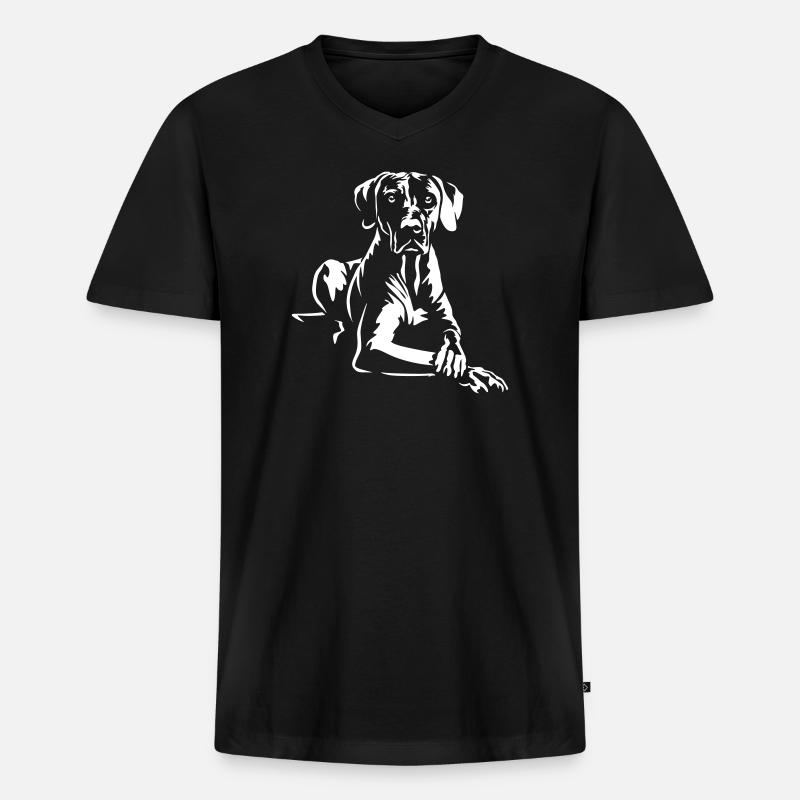 Rhodesian Ridgeback "Black Edition" - Männer Premium Bio T-Shirt mit V-Ausschnitt - Schwarz