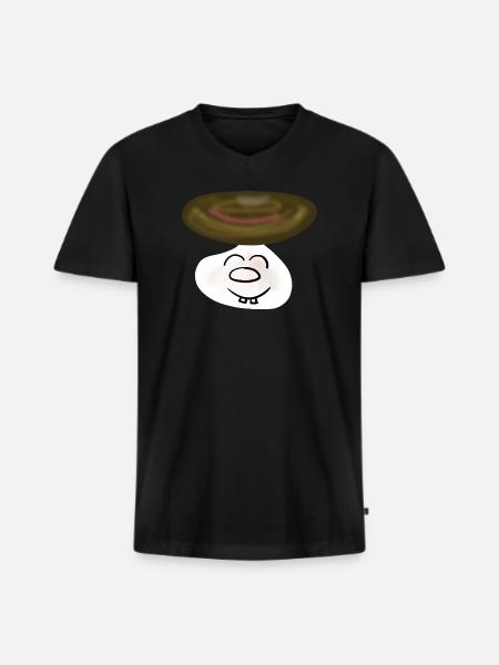 Lustiger Pilz Pilze Kinder - Männer Premium Bio T-Shirt mit V-Ausschnitt - Schwarz