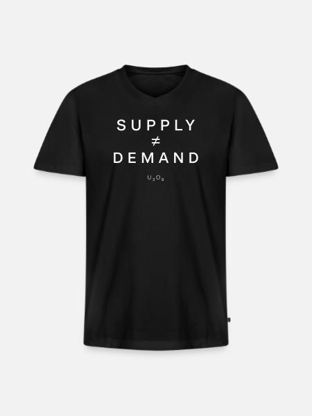 Uran-Investoren-Nachfrage-Shirt - Männer Premium Bio T-Shirt mit V-Ausschnitt - Schwarz