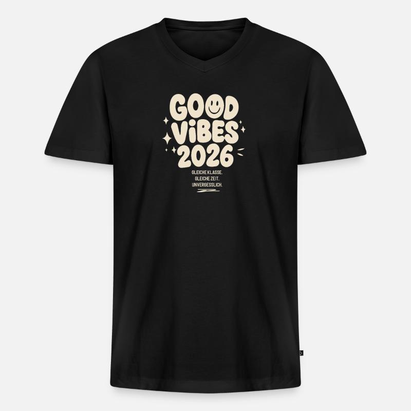Abschluss 2026 - Männer Premium Bio T-Shirt mit V-Ausschnitt - Schwarz