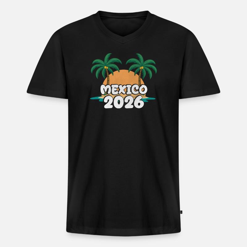 Mexiko 2026 - Männer Premium Bio T-Shirt mit V-Ausschnitt - Schwarz
