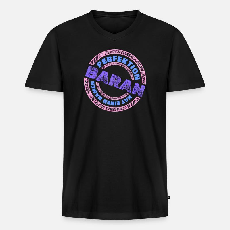 Perfekt Baran - Männer Premium Bio T-Shirt mit V-Ausschnitt - Schwarz