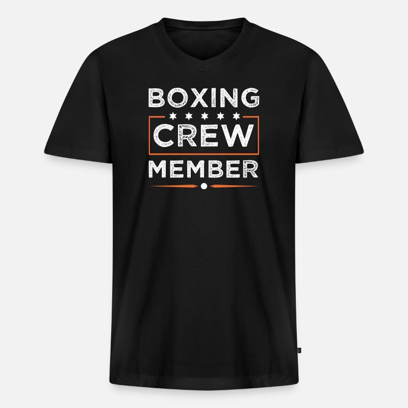 Boxing Crew - Männer Premium Bio T-Shirt mit V-Ausschnitt - Schwarz