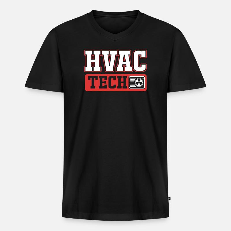 Heizung Klimatechniker Techniker Kältetechniker - Männer Premium Bio T-Shirt mit V-Ausschnitt - Schwarz