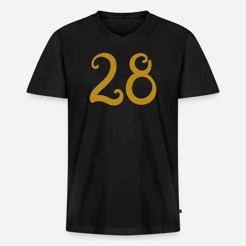 28 - Männer Premium Bio T-Shirt mit V-Ausschnitt - Schwarz
