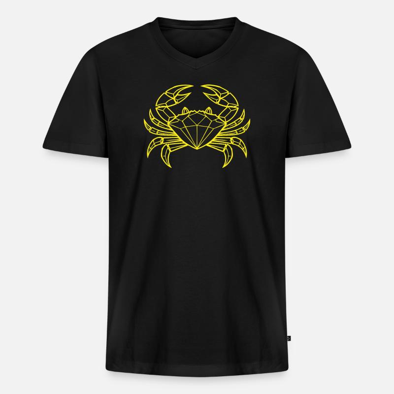 Krebs – Schutz & Stärke - Männer Premium Bio T-Shirt mit V-Ausschnitt - Schwarz