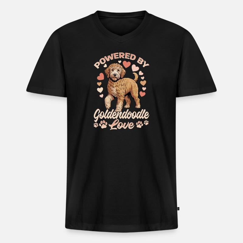 Goldendoodle Dog Breed - Männer Premium Bio T-Shirt mit V-Ausschnitt - Schwarz