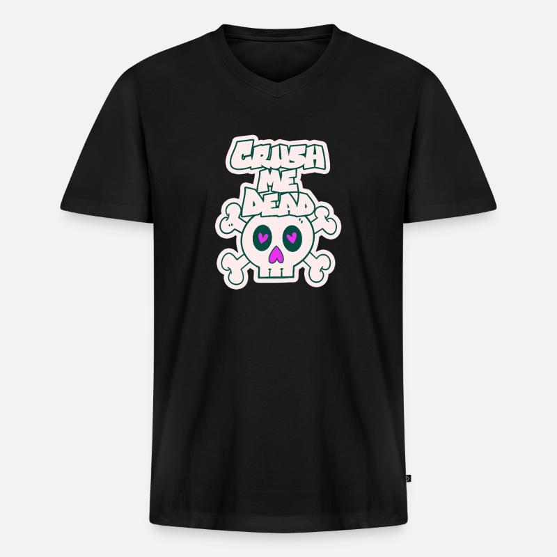 Zerquetsche mich zu Tode - Männer Premium Bio T-Shirt mit V-Ausschnitt - Schwarz