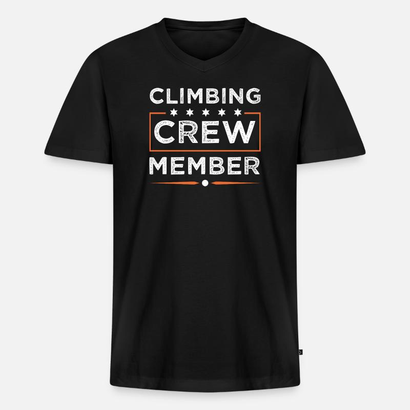 Climbing Crew - Männer Premium Bio T-Shirt mit V-Ausschnitt - Schwarz