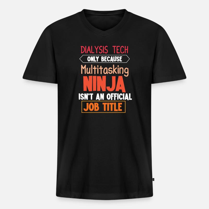 Dialysetechniker dialyse nephrologie - Männer Premium Bio T-Shirt mit V-Ausschnitt - Schwarz