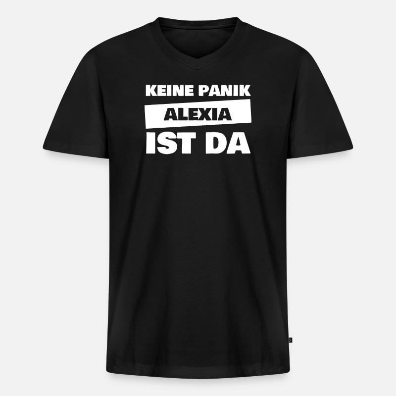 Alexia als Name - Männer Premium Bio T-Shirt mit V-Ausschnitt - Schwarz