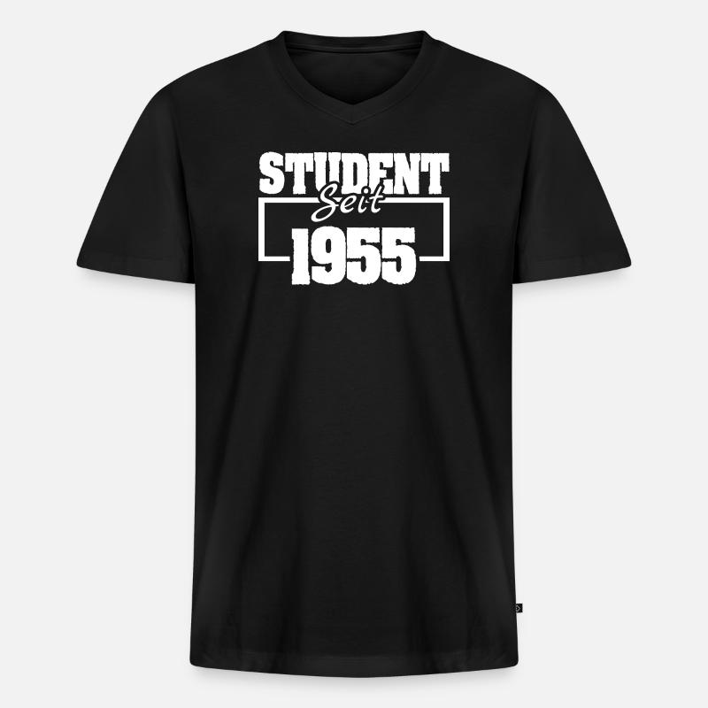 1955 - Männer Premium Bio T-Shirt mit V-Ausschnitt - Schwarz