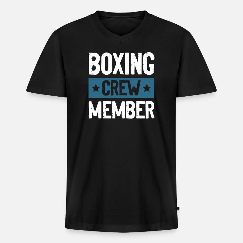 Boxing Crew - Männer Premium Bio T-Shirt mit V-Ausschnitt - Schwarz