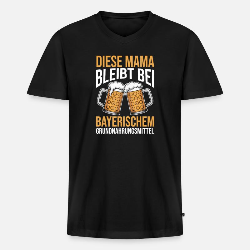 Bier Bierliebhaberin Mutter Mama - Männer Premium Bio T-Shirt mit V-Ausschnitt - Schwarz
