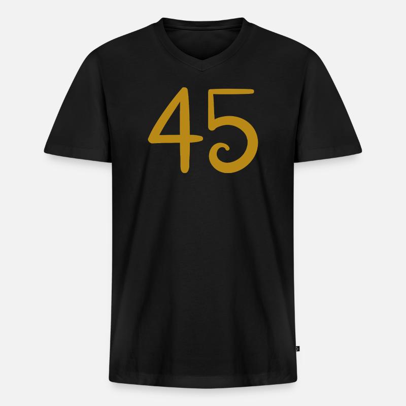 45 - Männer Premium Bio T-Shirt mit V-Ausschnitt - Schwarz
