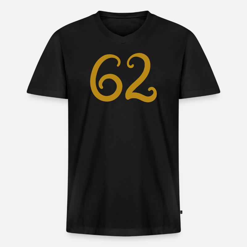 62 - Männer Premium Bio T-Shirt mit V-Ausschnitt - Schwarz