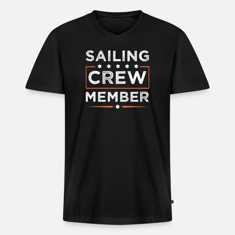 Sailing Crew - Männer Premium Bio T-Shirt mit V-Ausschnitt - Schwarz