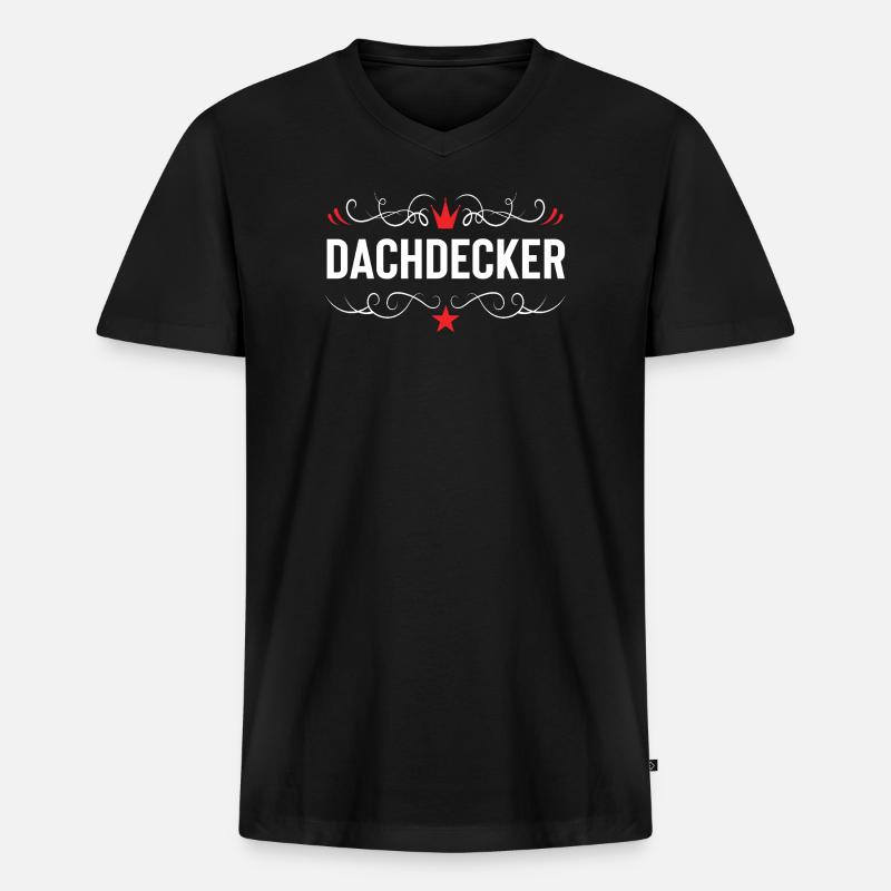 Dachdecker Beruf - Männer Premium Bio T-Shirt mit V-Ausschnitt - Schwarz