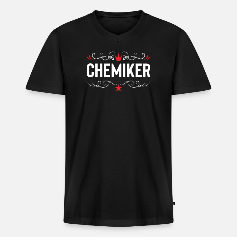 Chemiker Beruf - Männer Premium Bio T-Shirt mit V-Ausschnitt - Schwarz