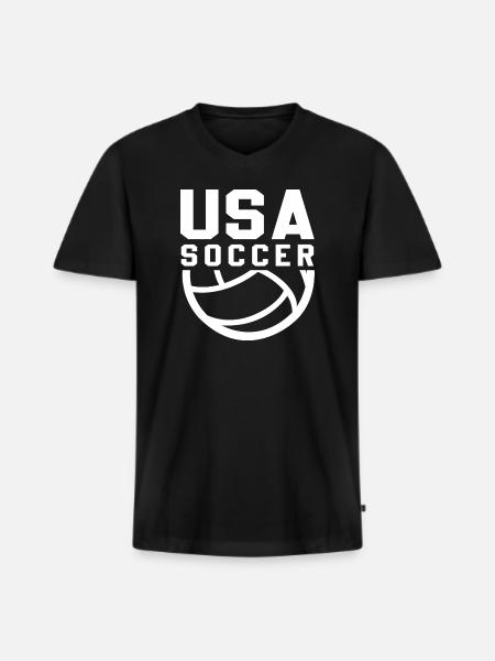 USA Soccer - Men's Premium Organic T-shirt with V-neck - black