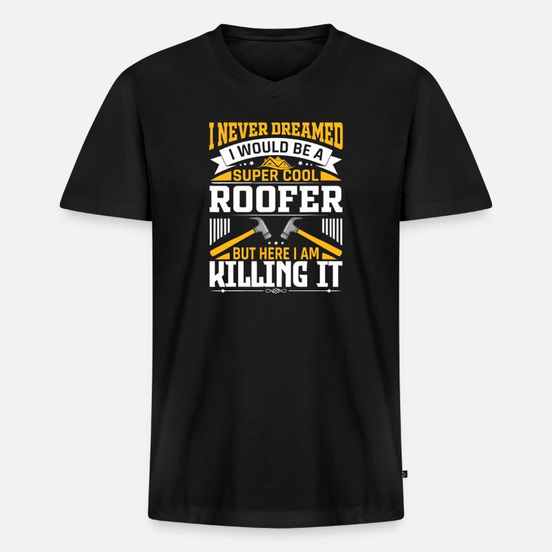 Roofer Pride: Killing It - Männer Premium Bio T-Shirt mit V-Ausschnitt - Schwarz