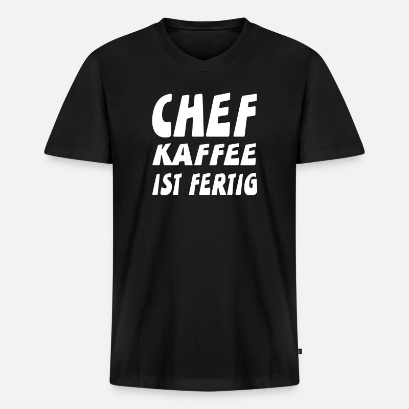 Chef - Männer Premium Bio T-Shirt mit V-Ausschnitt - Schwarz