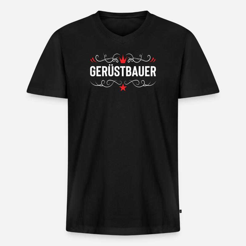 Gerüstbauer Beruf - Männer Premium Bio T-Shirt mit V-Ausschnitt - Schwarz